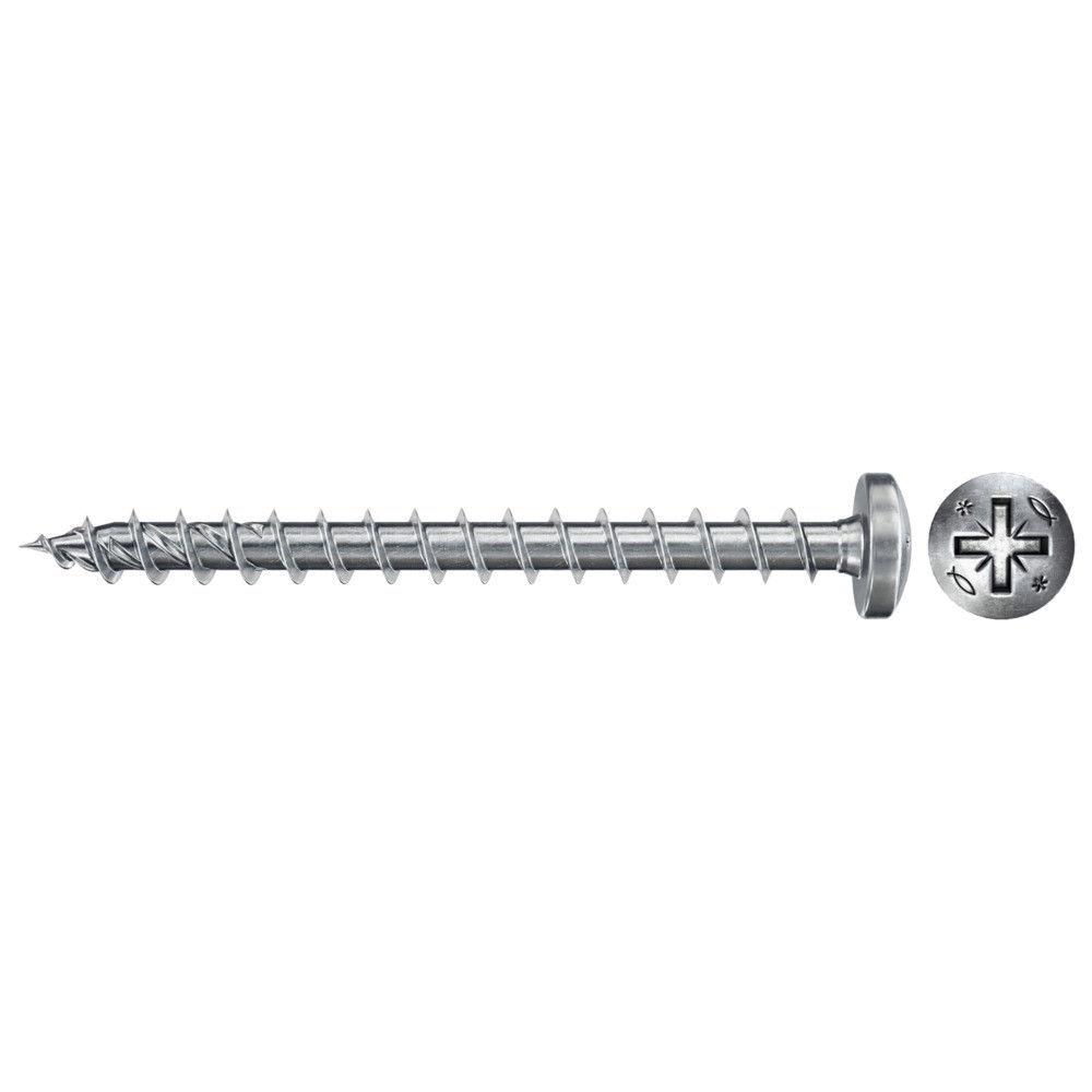 Fischer FPF II PZF 4.5 x 50 BC 200 lencsefejű, kékre horganyzott végigmenetes forgácslapcsavar, PZ behajtással, 200 db/csomag termék fő termékképe