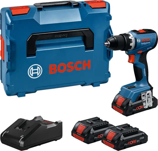 Bosch GSR 18V-65 akkus fúró-csavarozó (3 x 4.0 Ah ProCORE Li-ion akkuval, L-BOXX-ban) termék fő termékképe