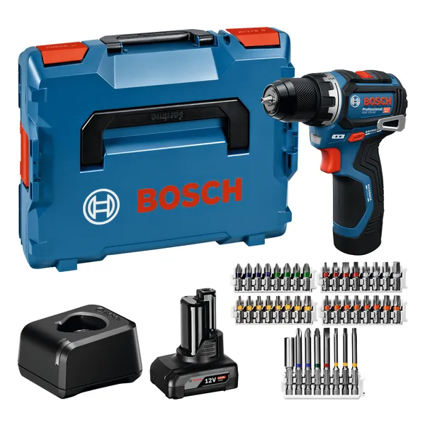 Bosch GSR 12V-32 akkus fúró-csavarozó + 40 részes tartozék (1 x 2.0 Ah és 1 x 4.0 Ah Li-ion akkuval, L-BOXX-ban) termék fő termékképe